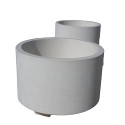 Jardinera cilíndrica de hormigón para exterior