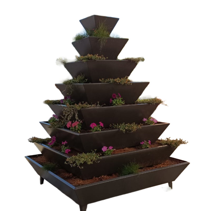 Jardinera Piramidal Gines en Acero Galvanizado – Hasta 8 Niveles Personalizables Jardinera Piramidal Gines en Acero Galvanizado – Hasta 8 Niveles Personalizables