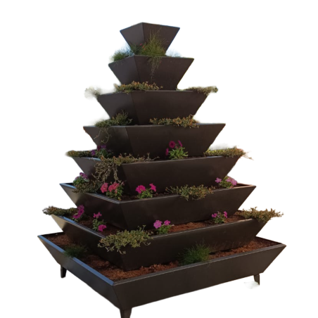 Jardinera Piramidal Gines en Acero Galvanizado – Hasta 8 Niveles Personalizables