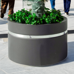 Jardinera Aro en Acero al Carbono con Detalle Inox – Varios Diámetros