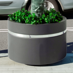 Jardinera Aro en Acero al Carbono con Detalle Inox – Varios Diámetros