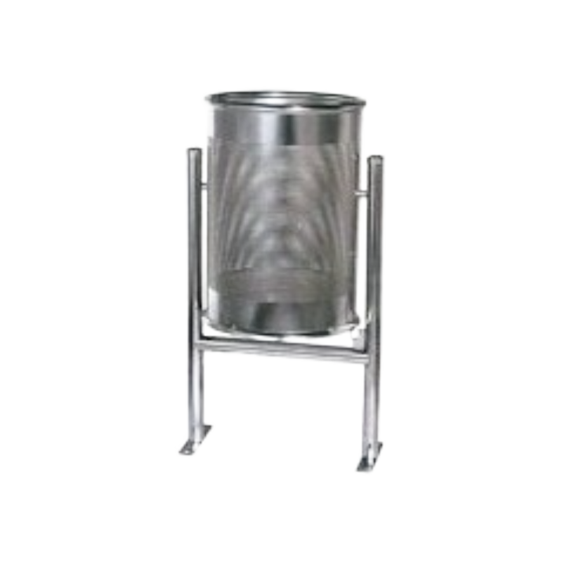 Papelera Circular de Acero Inoxidable  Perforado Basculante Papelera Circular de Acero Inoxidable  Perforado Basculante