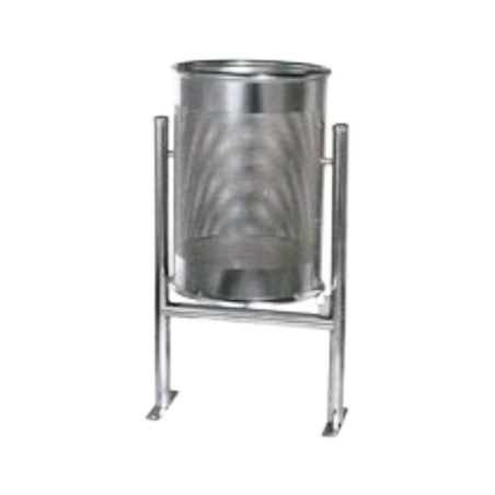 Papelera Circular de Acero Inoxidable  Perforado Basculante